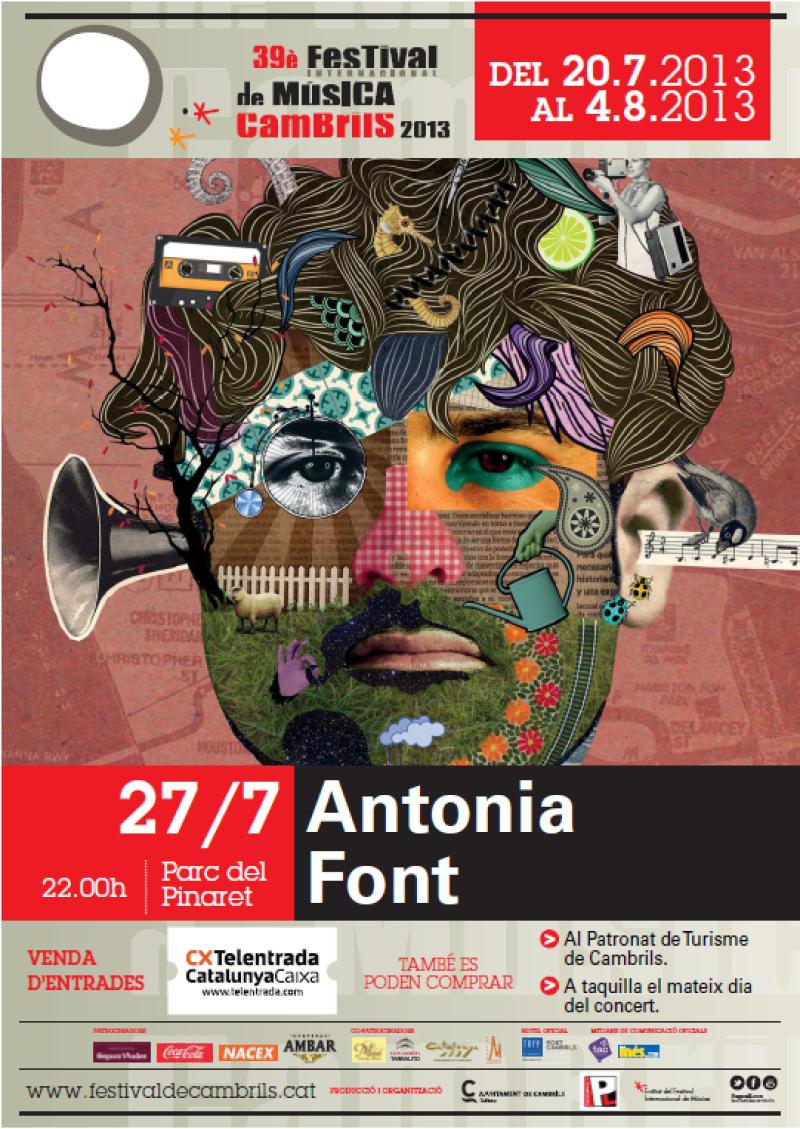 Cartell concert Ant&ograve;nia Font, FIMC 2013. 