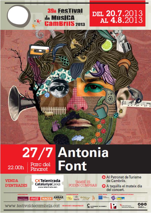 Cartell concert Antònia Font, FIMC 2013. 