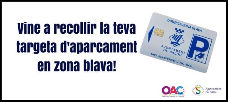 Targeta municipal d'aparcament usada per ve&iuml;ns de Salou