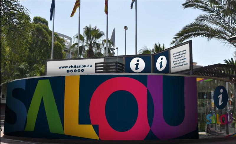 Rotulaci&oacute;n de la oficina de la Plaza Europa del Patronato de Turismo.