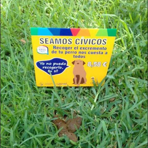 "Pedagogy" campaign on the cost of cleaning dog poop