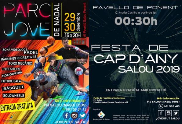 Cartells anunciadors de les activitats de cap d'any