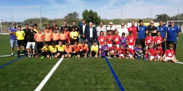 Moment of the inauguration of the new Salou football field