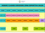 Calendar of the activities at the Zona Esportiva of Salou
