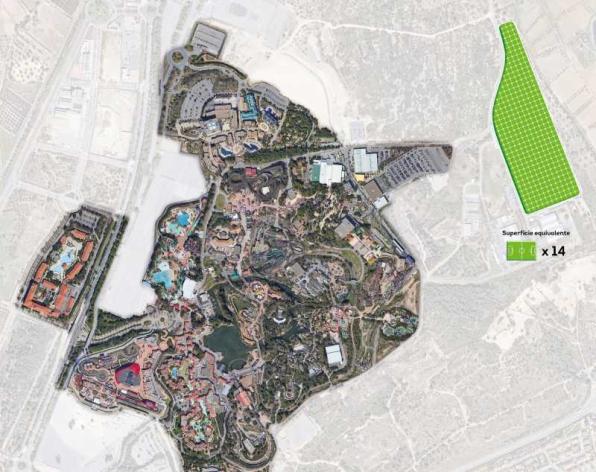 Imagen de la ubicación de la planta fotovoltaica de PortAventura World