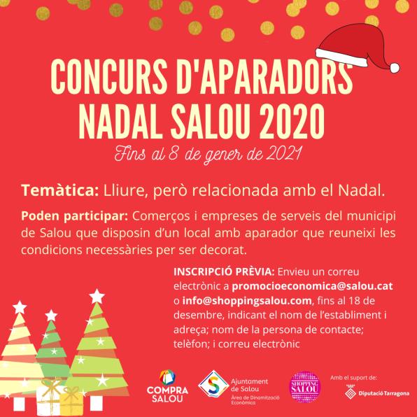 Poster announcing the 2020 Christmas window contest in Salou