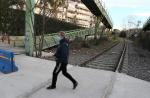 Obra del nou paso de la via del tren en la calle del Cèsar de Salou