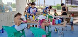 Fun activities for children and sports on the beach