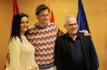 Edu Soto amb l'alcalde i la regidora de Festes de Salou
