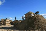 Beginning work to build the Nativity Sand in La Pineda